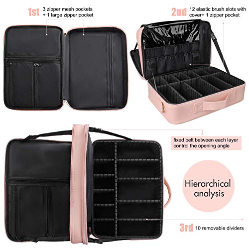 image for Relavel Travel Makeup Train Case Cosmetic Case Organizer Portable Arti