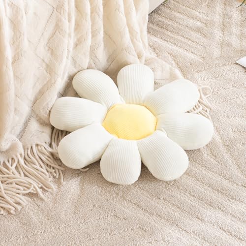 Image of HOKIPO Floral Decorative Prop Throw Pillow for Bed Couch Sofa Plush Aesthetic Cushion for Home Decor - 37 cm, Swan White (AR-5921-WHT)