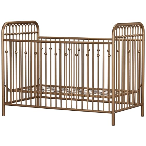 Image of Little Seeds Monarch Hill Ivy Metal Crib, Gold