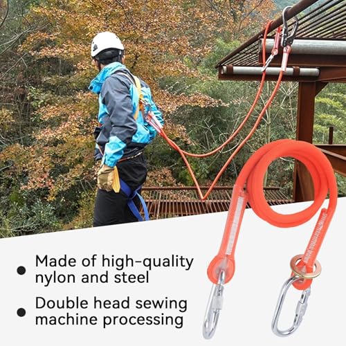 Absturzsicherungs-Lanyard, 1,6m/5,25 Fuß Kleine Stahl Schnalle Luftarbeits Nylon Sicherheitsgurtseil Outdoor-Bauversicherungs-Lanyard Für Energiebau, Stoßdämpfend Sicherheits Werkzeug-Schlüsselband