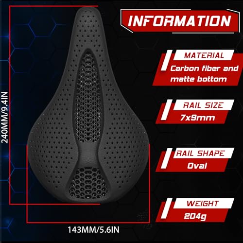 BUCKLOS 3D Printed Bike Saddle Bike Seat Mountain Road Comfortable Bicycle Cushion,Fit for MTB BMX XC Gravel Bikes Road Bikes by BUCKLOS - Image 6
