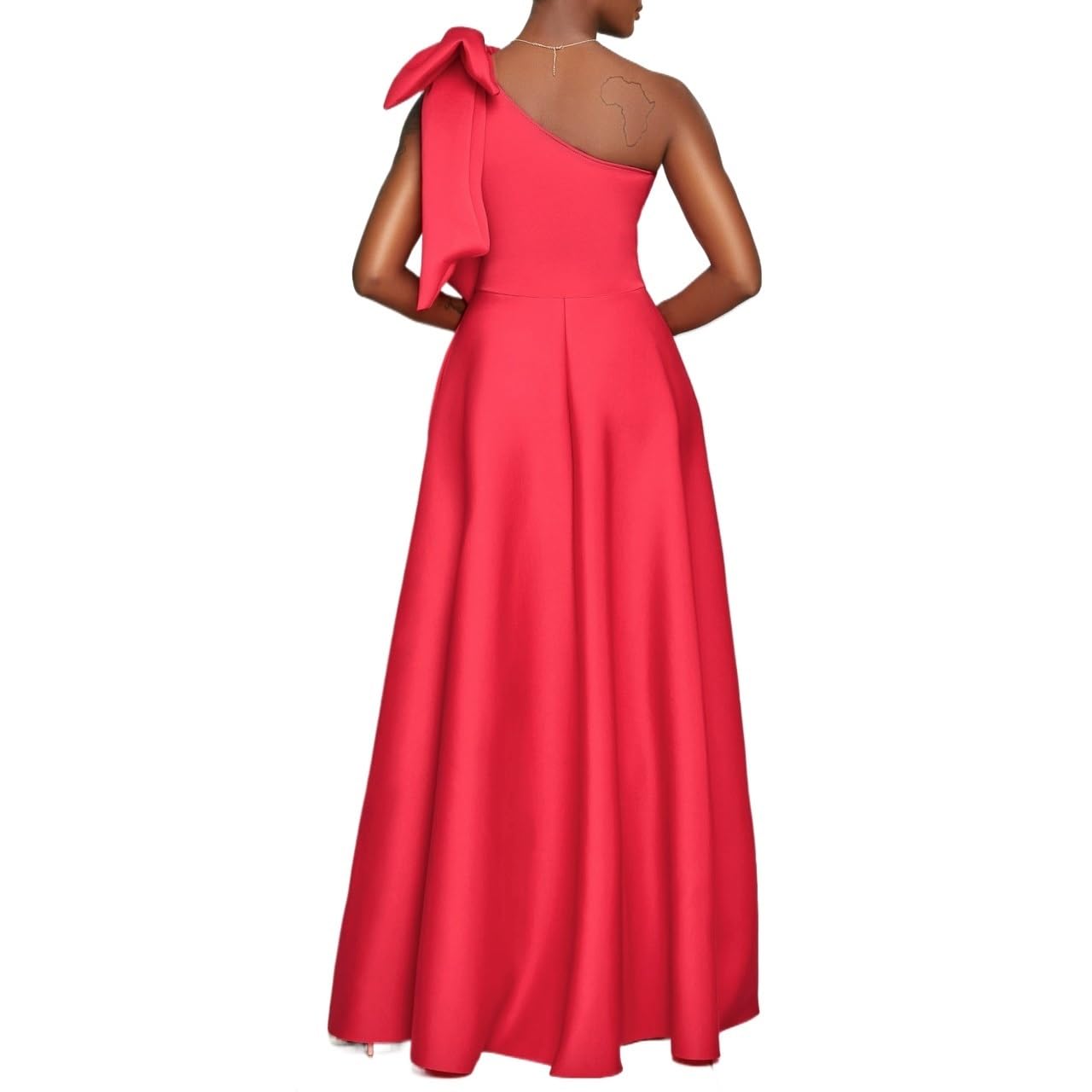 Vestido De Noche De Un Solo Hombro Para Fiesta Con Lazo Vestido De Noche Formal Elegante Para Invitada De Boda, Largo Hasta El Suelo, Con Abertura En El Bajo Y Corte En A