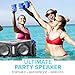 Gemini Sound SoundSplash 400W Floating Waterproof Wireless Bluetooth Speaker, LED Light Show, Dual 8” Woofers & NFC Pairing - Perfect for Pool Parties, Beach, Travel & Home Fun (Gray/Blue)