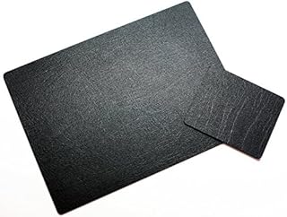 The Dapper House Set of 4 Classic Leatherboard Placemats and 4 Coasters, UK Made, Black
