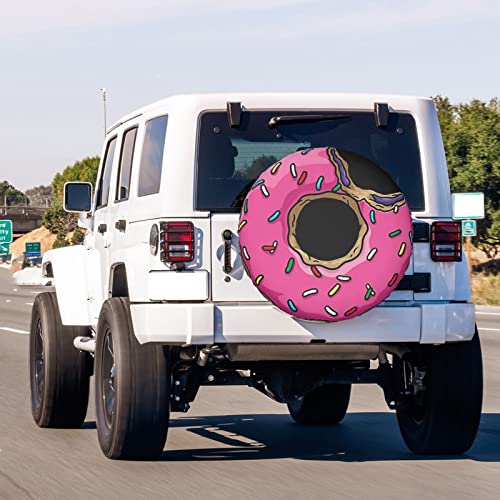 Image of Donut Spare Tire Cover Dust-Proof Wheel Tire Cover Fit Trailer, RV, SUV and Many Vehicle 15 Inch