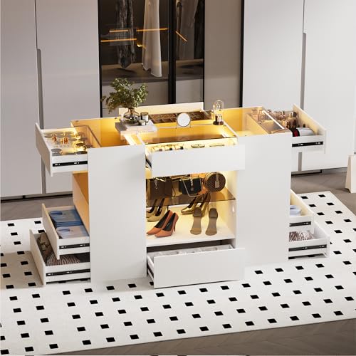 Kikihouse 10-Drawer LED Island