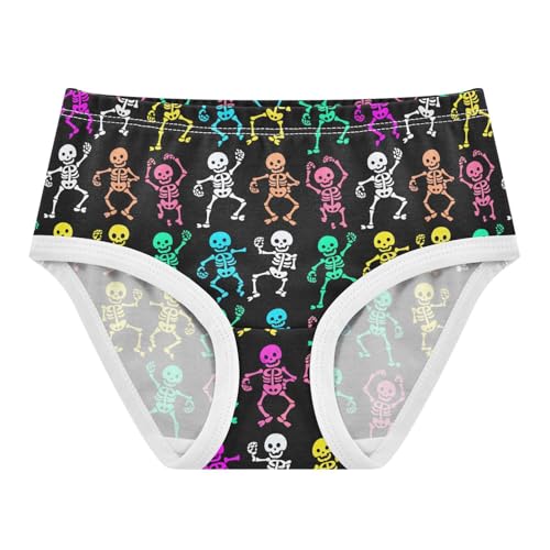 Joisal Funny Cartoon Skeletons Black Girls Underwear Toddlers 2t Cotton Panties Little Girl Stylish Briefs Kids Undies