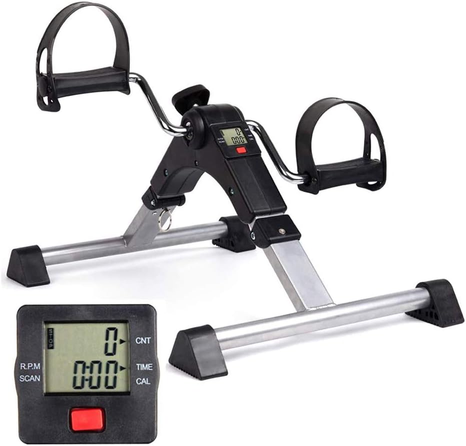 腕や脚のワークアウトペダルエクササイザーのための電子ディスプレイと机の下に自転車ペダルエクササイザー New 折りたたみ式ポータブル運動行商人