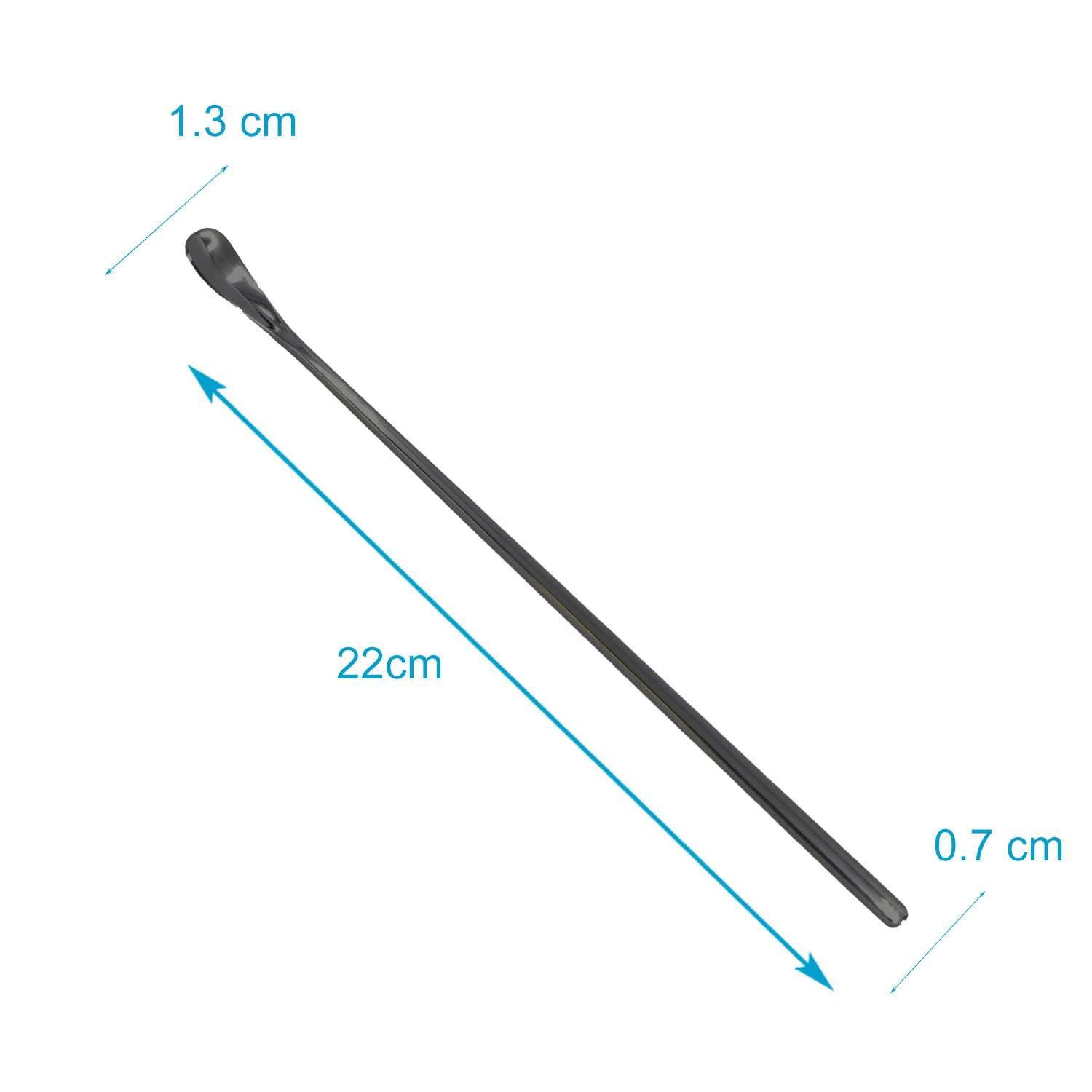 Intirilife Komplet 6 Czarnych łyżek Latte Macchiato z nierdzewnej stali - Długość 22 cm - Długie łyżeczki do deserów, idealne do kawy, mlecznych koktajli i drinków