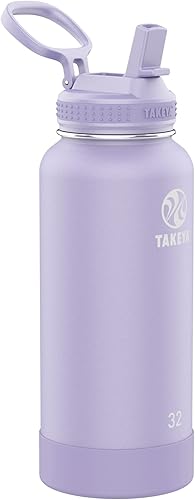 Miniatura 21 de Takeya Actives - Botella de agua de acero inoxidable con aislamiento y tapa con boquilla, capacidad de 22 oz, color rubor Rosa (Blush),Lila,Confeti