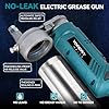 Yofidra Electric Grease Gun - 2 in 1 Design, 12000PSI, 5.3 oz/min Flow, Cordless Grease Gun with 2×3000 mAh Batteries and Charger, 90° Swivel Coupler, Efficient for Truck, Construction, Farm