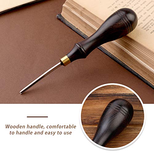 Diudus 2/4/6 Prong Punch 5Mm, Leather Edge Beveler 1.8Mm, Black Leather Prong Punch Tool, Leather Skiver Tool, Leather Working Tools Round Hole Prong Lacing Stitching Punch For Leather Craft #TOP7