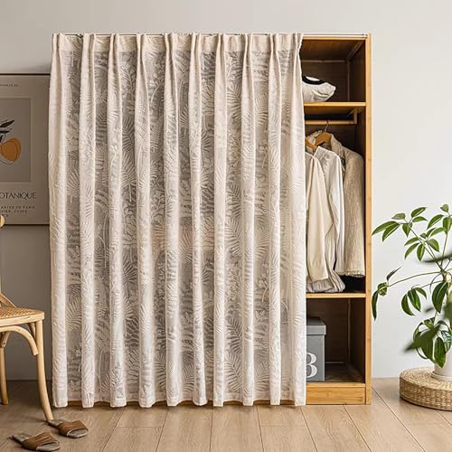 Rideau de porte magnétique occultant sans perçage W70xH160cm beige