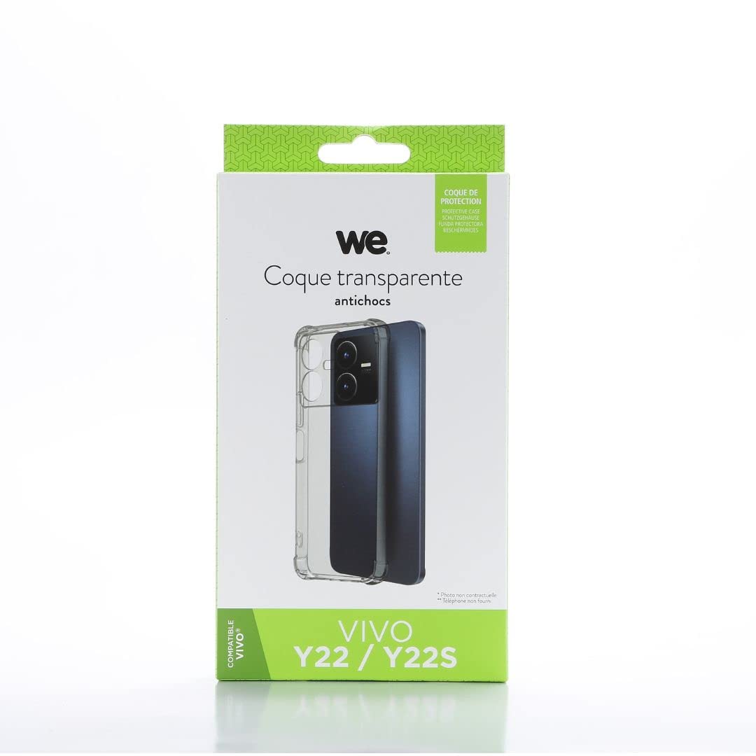WE Vivo Y22 / Y22S - Custodia protettiva trasparente, anti-urto, ultra resistente, semi-rigida, aspetto del telefono conservato