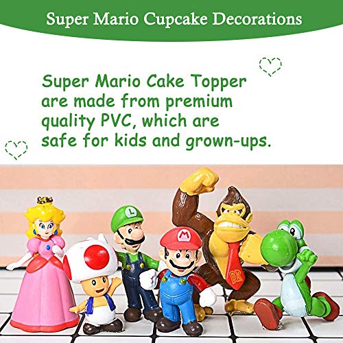 SUNSK Cartoon Cake Toppers Bros Figuren Taartdecoratie Cartoon Bros Ornamenten Verjaardag Versiering Taarttoppers 6… - Image 5