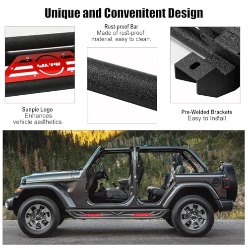 Estribos para Jeep Wrangler JLU 4 puertas 2018-2026 miniatura 4