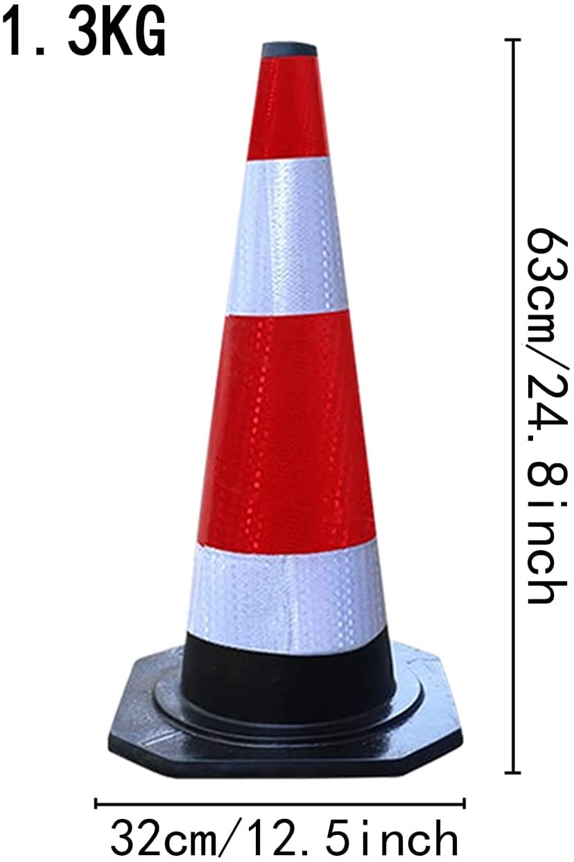 Cônes de sécurité réfléchissants parfaits - Cônes de stationnement pour chantier routier - Cônes de danger polyvalents lestés pour la formation à la conduite et l'allée (lot de 4 H) (lot de 6 H)