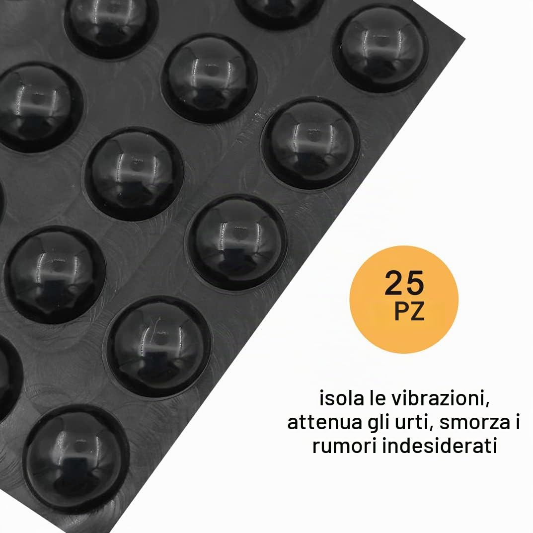 Piedini isolanti autoadesivi in gomma silicone – Set 20 cuscinetti ammortizzatori acustici per altoparlanti