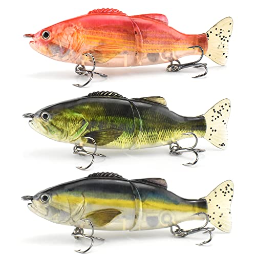 ODS Lure Glide Bait with PVC Tail Sinking Fishing Tackle Set for Bass Trout Shad Perch Pike (Set 1), M