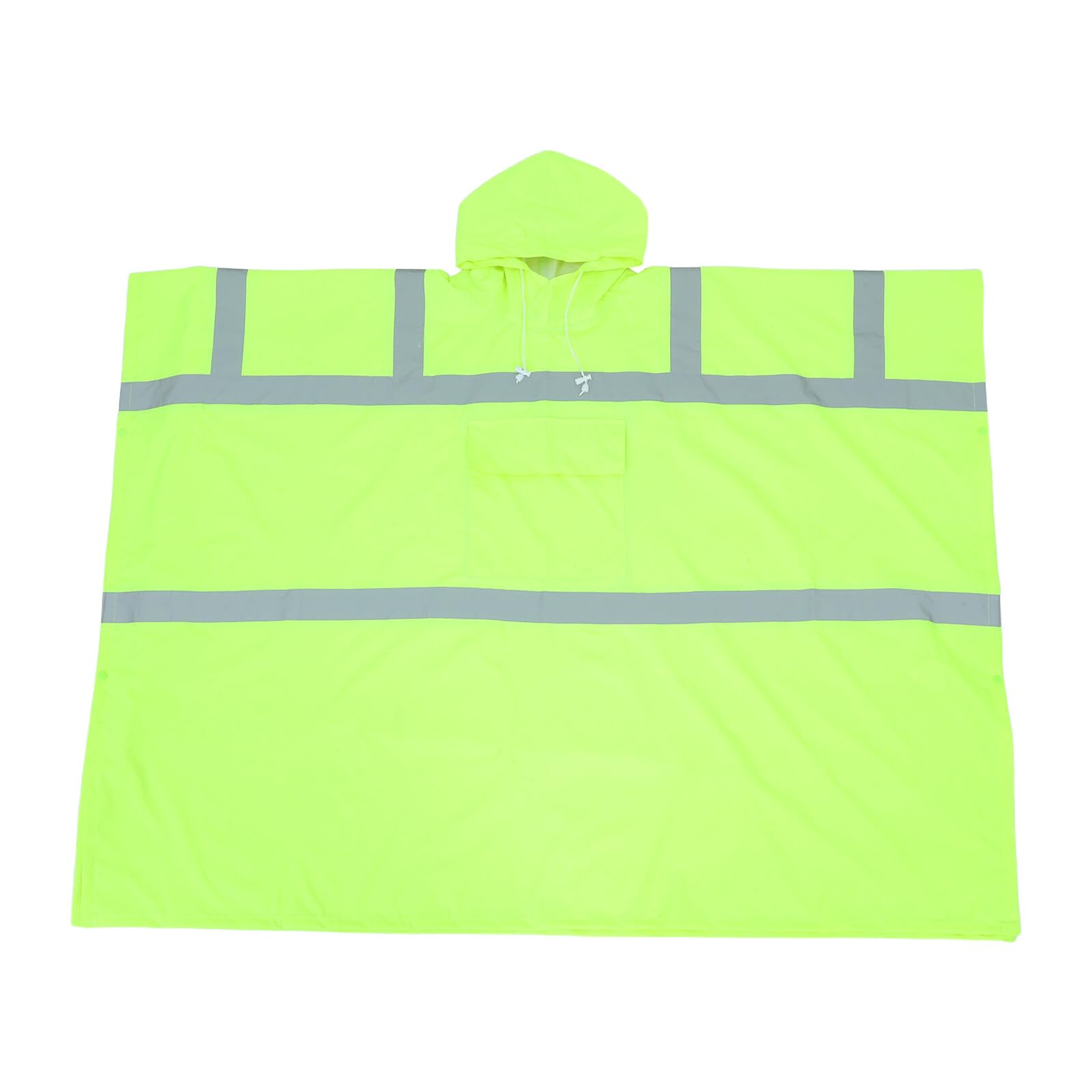 WOONEKY Poncho de Pluie Réfléchissant avec Capuche et Cordon Ajustable Haute Visibilité en Polyester Imperméable pour Adultes pour Déplacements Quotidiens et