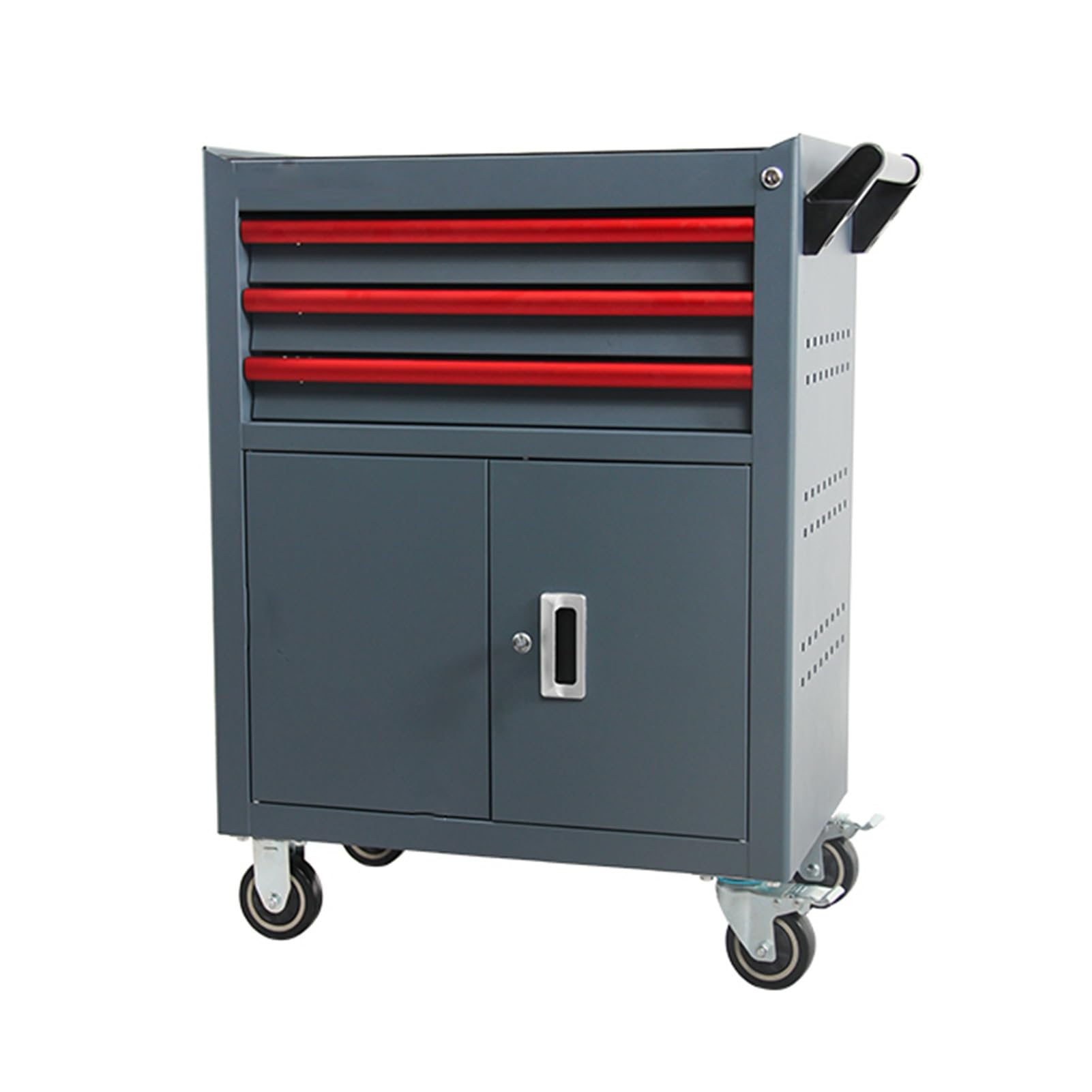 Carrello portautensili a 3 Ripiani con Ruote bloccabili - Contenitore in Metallo Resistente per Garage, Officina e Magazzino, Versatile Attrezzatura Multiuso.
