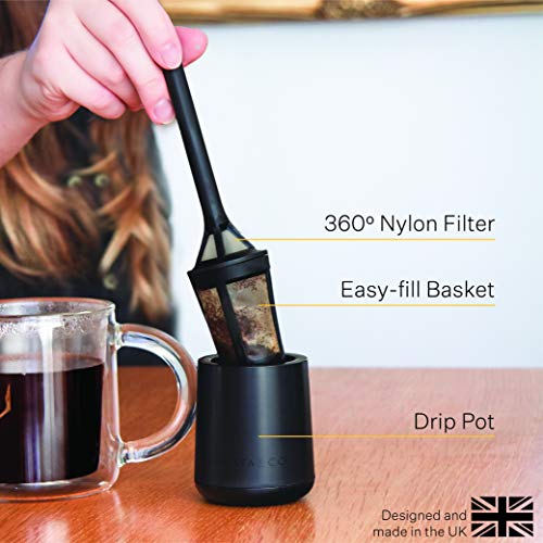 Barista & Co Brew It Stick Coffee Maker, Single Serve BPA Free Nylon Coffee Infuser and Loose Leaf Tea Infuser with Drip Pot, Black 4 Gallery Image Barista & Co Brew It Stick Coffee Maker, Single Serve BPA Free Nylon Coffee Infuser and Loose Leaf Tea Infuser with Drip Pot, Black 4 Gallery Image