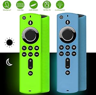 [2 Pack ] Firestick Remote Cover Glow, Silicone Fire Remote Cover Compatible