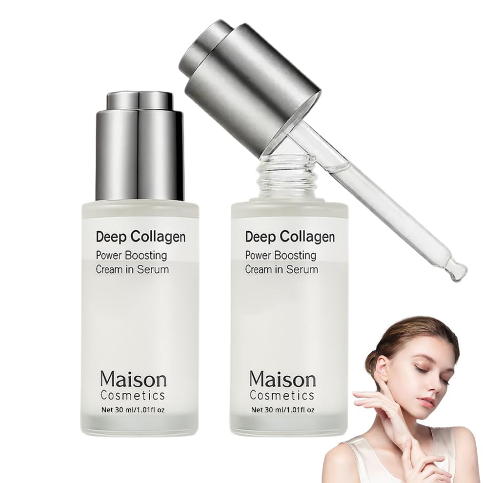 Maison Deep Collagen Serum, Maison Cosmetics Kollagen Serum, Anti-Aging Serum zur Glättung Feiner Linien & Falten, Feuchtigkeit & Straffende Hautpflege, Korean Skincare Serum für Alle Hauttypen (2)