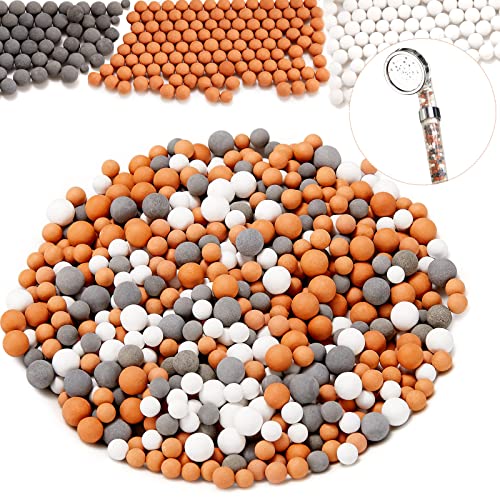 Replacement Shower Filter Beads Anion Mineral Balls Purifying Stones for Purifying Water Filter Shower Head 3 Kinds (9 Packs,Diameter 5-6 mm, 7-8 mm, 8-9mm)