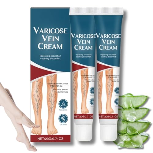 2PCS Vari-cose V-eins Treatment for Legs - Natural Vari-cose V-eins Cream & Spider V-eins Treatment for Legs, Miracle Balm for Swollen Leg with Arnica, Fast-Absorbing Relief & Leg Circulation