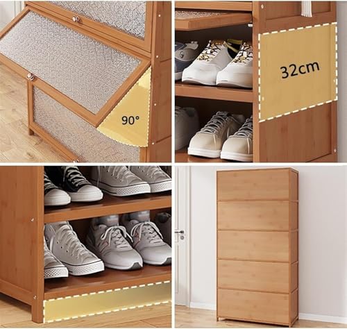 Meuble à chaussures armoire fine et étagère multicouche à portes rabattables