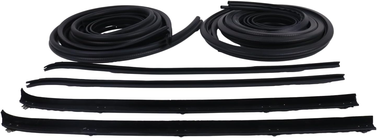 HOLDWELL 10 Piece Rubber Door Window Weatherstrip Seal Kit KD1002-10A Compatible with 1980-1993 Dodge Truck D W 150 Dodge Ramcharger 1980-81 Plymouth Trailduster
