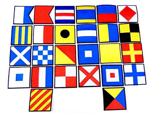 Signal Flag Patch Set!! 26 International Signal Flag Patches Measure 2