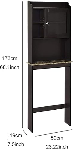 Miniatura 2 de Moderno armario de almacenamiento de madera para el hogar, baño, diseño de ahorro de espacio para el inodoro, color espresso