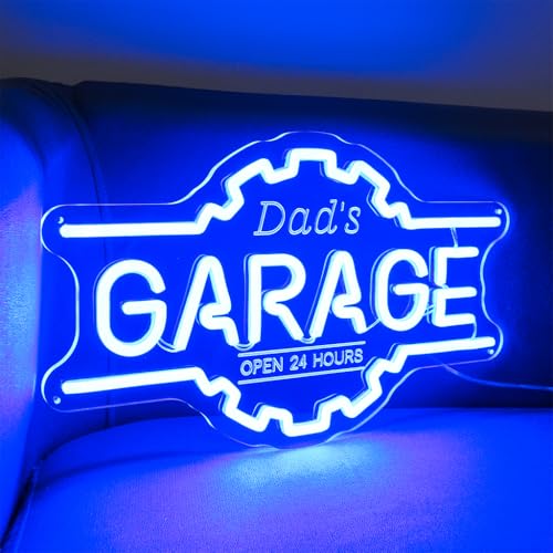Dad's Garage Light-Up Sign for Man Cave or Pub