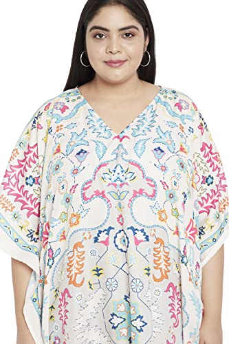 Image of Oussum Women Polyester Casual Long Plus Size Beach Caftan Cover Up Maxi Dress 1X-3X Summer Kaftan Dresses for Women