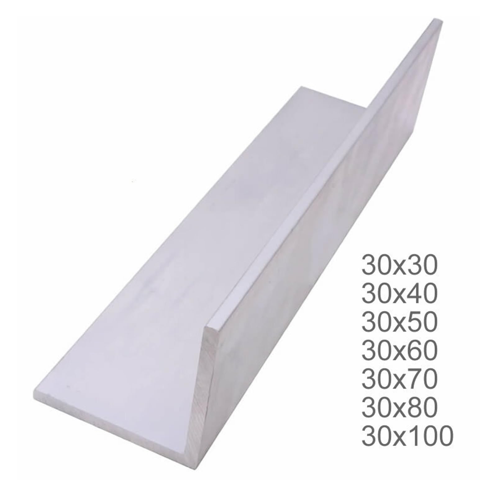 Ángulo de aluminio Borde de aleación aluminio en forma L 1 pieza | Aluminio 6063 en ángulo recto Resistente al óxido Plata ligera(500MM_THICK 4MM)