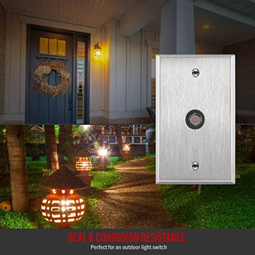 Image of ENERLITES 0.625 inch Diameter Hole Metal Wall Plate, Size 4.50 inch x 2.76 inch Silver