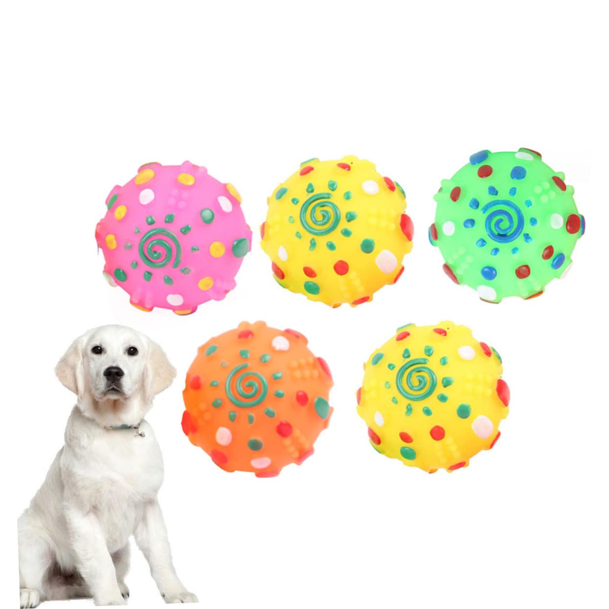 Kisangel 15stücke Interaktive Hundespielzeug-bälle Aus Sicherem Widerstandsfähigem Material Geräuschfunktion Fördert Spiel Und Kauen Für Kleine Und Große Hunde Farben Zufällig