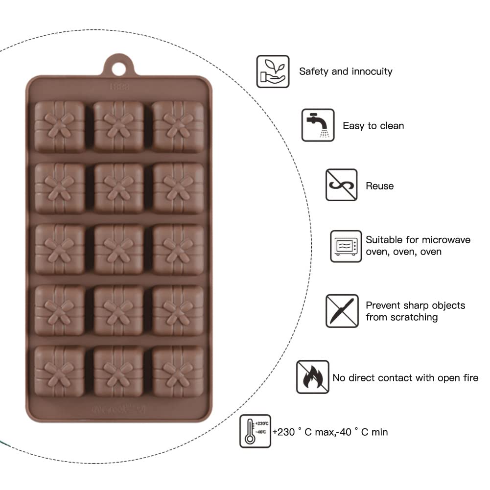 Stampo In Silicone Per Cioccolato A Forma Di Regalo – 15 Celle Per Dolci Fai Da Te