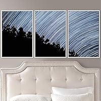 3 Piece Framed Canvas Wall Art Starry Sky Canvas Prints Home Artwork Decoration for Living Room,Bedroom - 16
