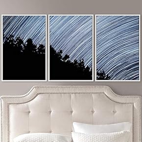 signwin 3 Piece Framed Canvas Wall Art Starry...