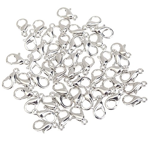 VAGA Set Kit With 50pcs Jewelry Findings Lobsters / Hooks Clasps Fastenings / Clips / Links In Silver Color