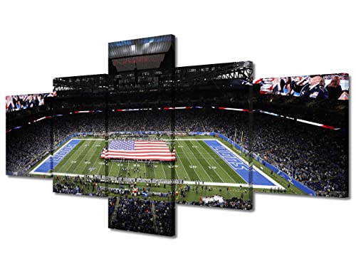 Toile terrain de football cadre bois grand format 127x61cm salon