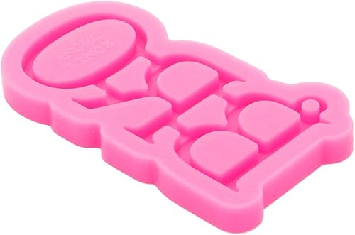 Miniatura 6 de Molde brillante brillante para llavero estilo letra BRO molde de silicona de resina de moda para bricolaje colgante, collar, dijes, herramientas de