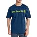 Carhartt Men's Big and Tall Signature Logo Short Sleeve T-Shirt, Dark Cobalt Blue Heather, 4X-Large