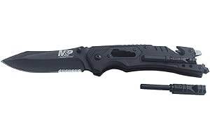 Smith & Wesson M&P 40 High Carbon Steel Assisted Folding Knife with Nylon Sheath