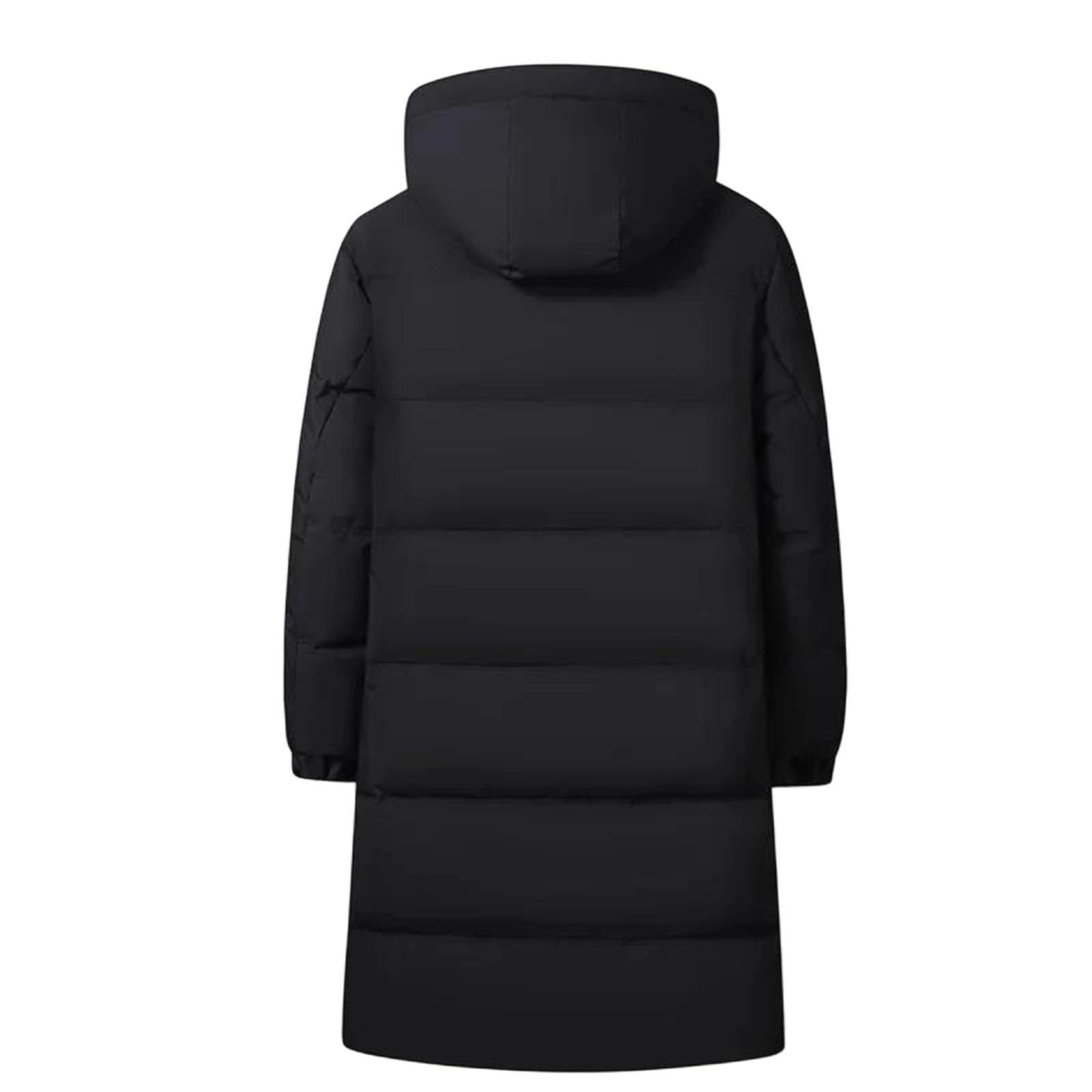 Men Fashion Winter Jacket Goose Down Hooded Coat Warm Thick Long Puffer Parka With Collar