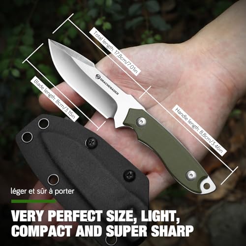 Small Fixed Blade Tactical Knife 7 Inch EDC D2 Steel for Outdoor ...