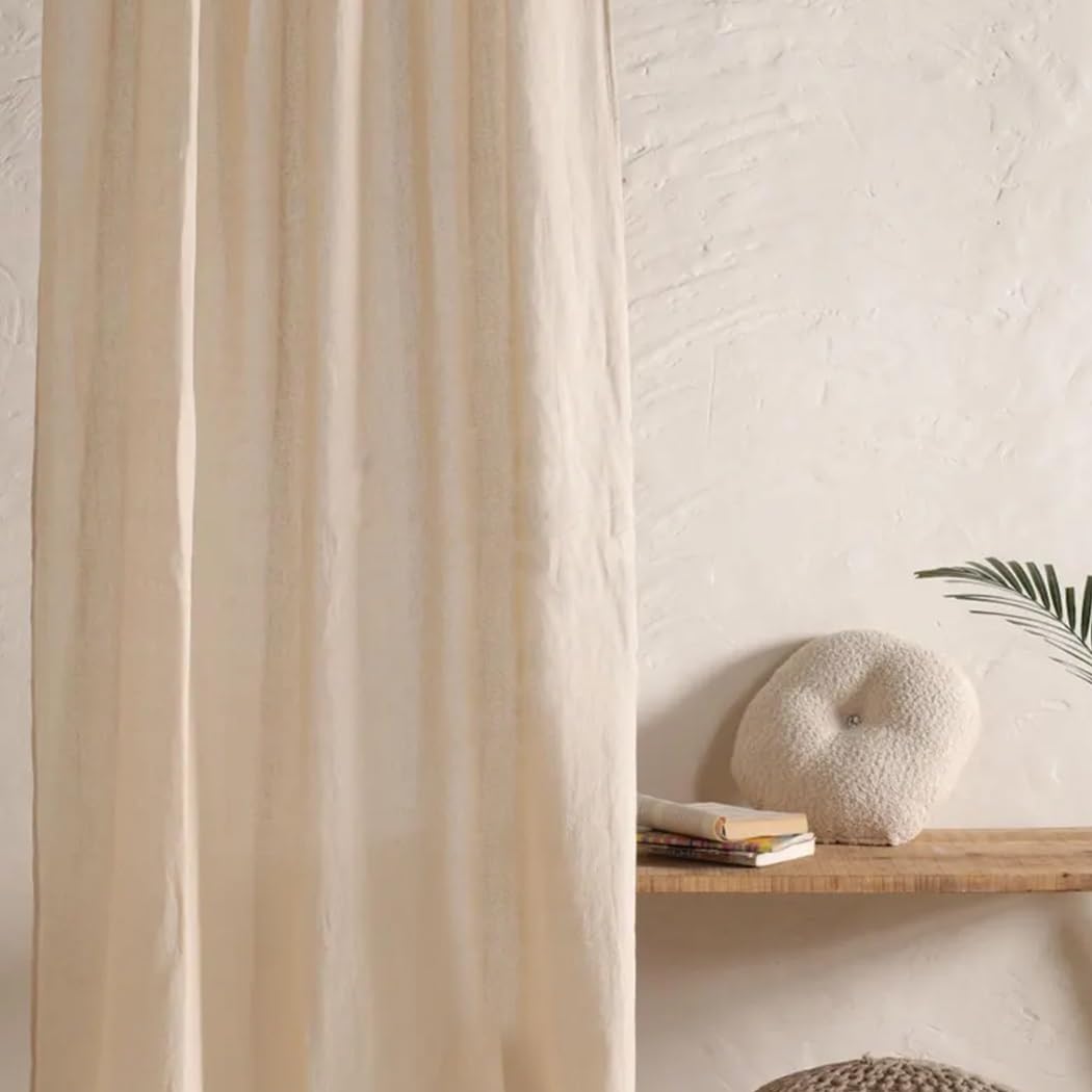 AWSQ23 Natural Gauze Linen Curtains Bohemian